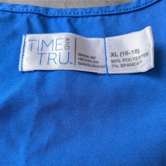Time and Tru Tank Top Sleeveless Casual Basic Blue Summer Plus Size Women's XL - Picture 3 of 5